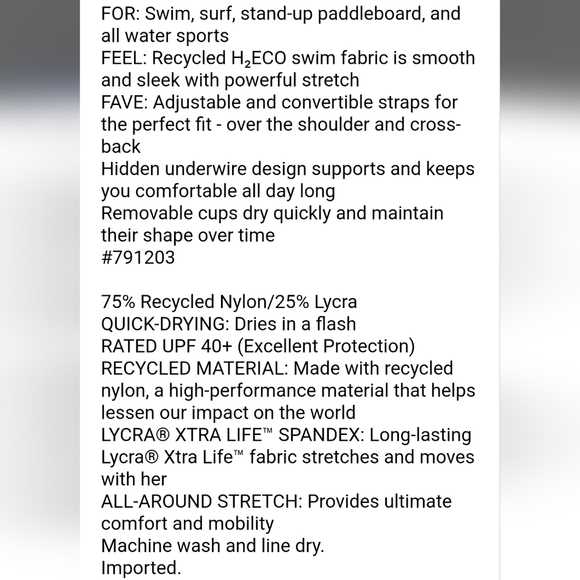 NWOT  Athleta  32D/DD SQUARE NECK V BRA CUP BIKINI Top Blue - Picture 5 of 6